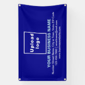 Center Aligned Business Brand on Blue Rectangle Banner (Vertikal)