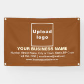 Center Aligned Business Brand on Brown Rectangle Banner (Horizontal)