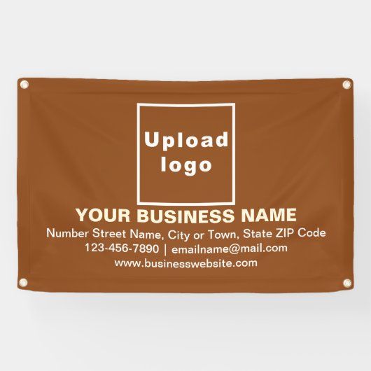 Center Aligned Business Brand on Brown Rectangle Banner (Horizontal)