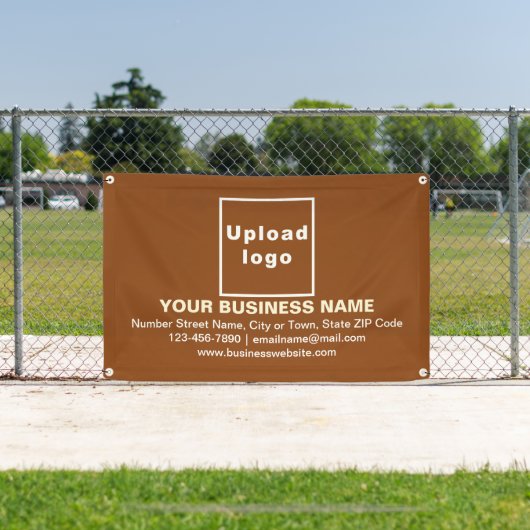 Center Aligned Business Brand on Brown Rectangle Banner (Insitu)