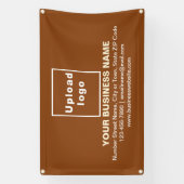 Center Aligned Business Brand on Brown Rectangle Banner (Vertikal)