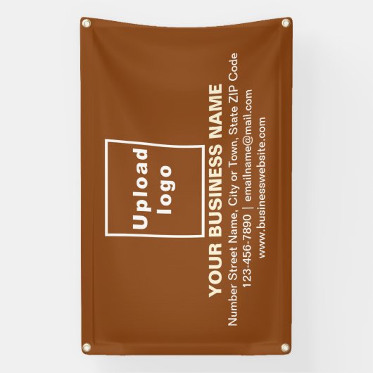 Center Aligned Business Brand on Brown Rectangle Banner (Vertikal)