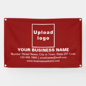 Center Aligned Business Brand on Red Rectangle Banner (Horizontal)