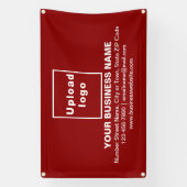 Center Aligned Business Brand on Red Rectangle Banner (Vertikal)