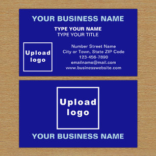 Center Aligned Style Blue Business Card Visitenkarte