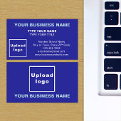 Center Aligned Style Blue Business Card Visitenkarte