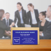 Center Aligned Style Blue Business Card Visitenkarte