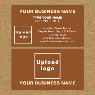 Center Aligned Style Brown Business Card Visitenkarte