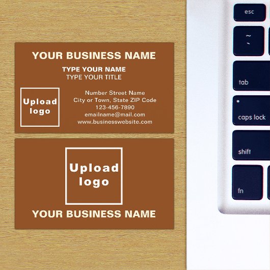 Center Aligned Style Brown Business Card Visitenkarte