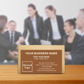 Center Aligned Style Brown Business Card Visitenkarte