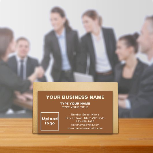 Center Aligned Style Brown Business Card Visitenkarte