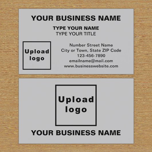 Center Aligned Style Gray Business Card Visitenkarte