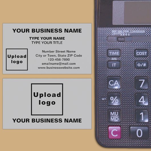 Center Aligned Style Gray Business Card Visitenkarte