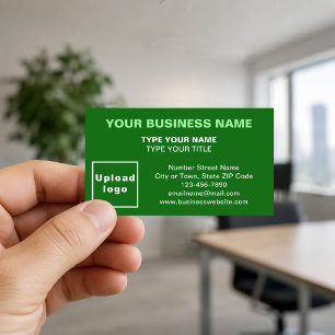 Center Aligned Style Green Business Card Visitenkarte