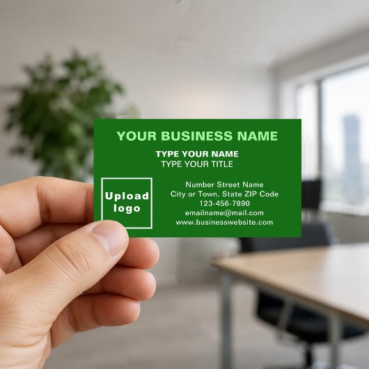 Center Aligned Style Green Business Card Visitenkarte
