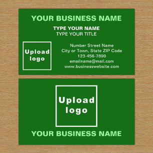 Center Aligned Style Green Business Card Visitenkarte