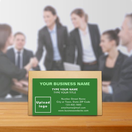 Center Aligned Style Green Business Card Visitenkarte
