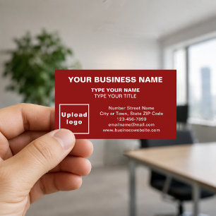 Center Aligned Style Red Business Card Visitenkarte