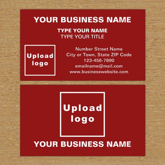 Center Aligned Style Red Business Card Visitenkarte