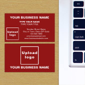Center Aligned Style Red Business Card Visitenkarte