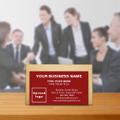 Center Aligned Style Red Business Card Visitenkarte