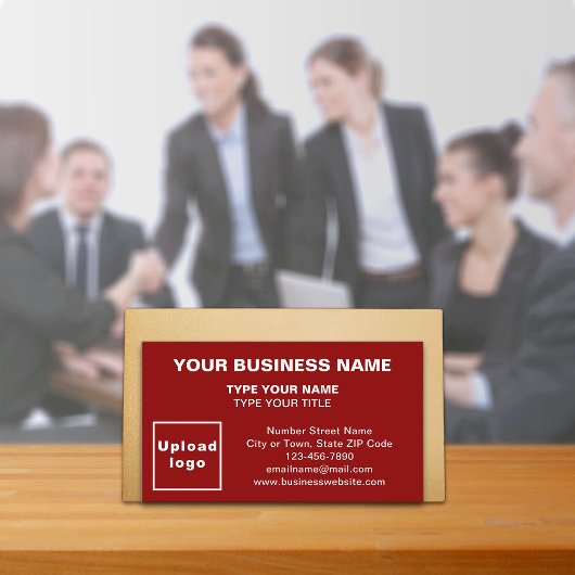 Center Aligned Style Red Business Card Visitenkarte