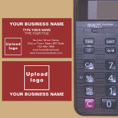 Center Aligned Style Red Business Card Visitenkarte