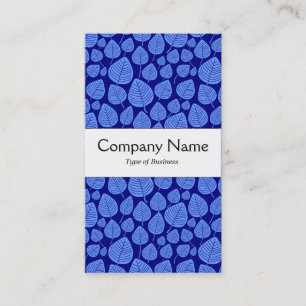 Center Band - Blätter - Baby Blue on Navy Visitenkarte