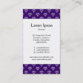 Center Band - Juwelen - White on Deep Lila Visitenkarte (Rückseite)