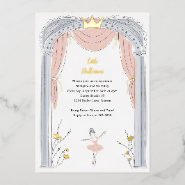 Center Bühne Ballet Kindergeburtstag Party Gold Folieneinladung
