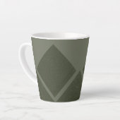Center Diamond Moss Green Latte Tasse - Custom (Linke Ecke)