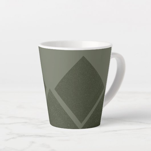 Center Diamond Moss Green Latte Tasse - Custom (Rechte Ecke)