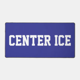CENTER ICE Athletic White Hockey Text On Deep Blue Schreibtischunterlage
