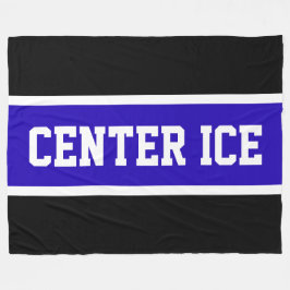 CENTER ICE Bright Blue Schwarz-weiß Hockey Strips Fleecedecke
