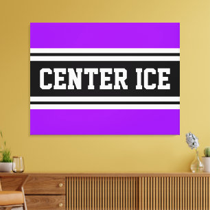 CENTER ICE Fett Lila, schwarze Streifen Leinwanddruck