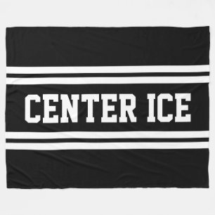 CENTER ICE Spaß Athletik Schwarz Weiß Hockey Strei Fleecedecke