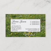 Center Label - Blume auf Weiden Visitenkarte (Rückseite)