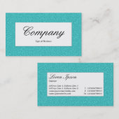 Center Label - Cyan Embossed Textur Visitenkarte (Vorne/Hinten)