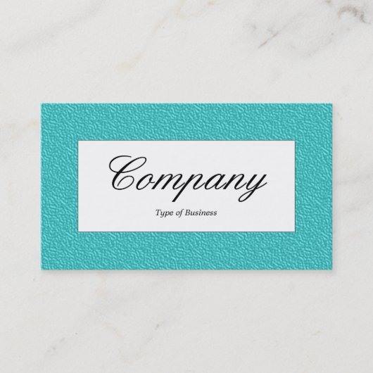 Center Label - Cyan Embossed Textur Visitenkarte (Vorderseite)