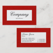 Center Label - Red Fabric Texture Visitenkarte (Vorne/Hinten)