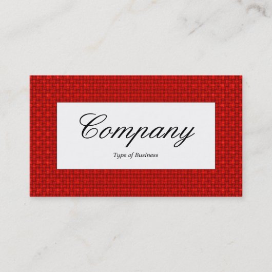 Center Label - Red Fabric Texture Visitenkarte (Vorderseite)