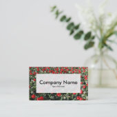 Center Label v3 - Red Tulips and Primroses Visitenkarte (Stehend Vorderseite)