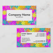 Center Label v4 - 3d-Blume Visitenkarte (Vorne/Hinten)