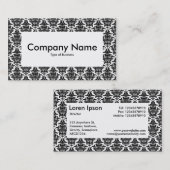 Center Label v4 - Damask Muster Visitenkarte (Vorne/Hinten)