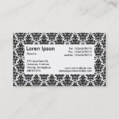 Center Label v4 - Damask Muster Visitenkarte (Rückseite)