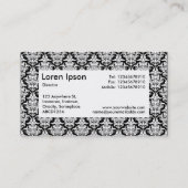 Center Label v4 - Damask Muster Visitenkarte (Rückseite)