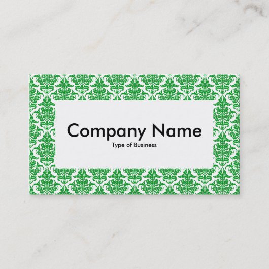 Center Label v4 - Grass Green Damask Visitenkarte (Vorderseite)