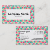 Center Label v4 - Hexagon Muster 02 Visitenkarte (Vorne/Hinten)