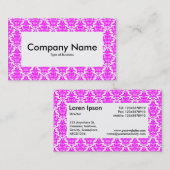 Center Label v4 - Magenta Damask Visitenkarte (Vorne/Hinten)