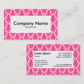 Center Label v4 - Neon Red Damask Visitenkarte (Vorne/Hinten)